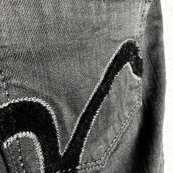 Rivet De Cru Jeans Womens Sz 29 30x33 Black Denim High Rise 90s Straight Leg - Picture 6 of 14